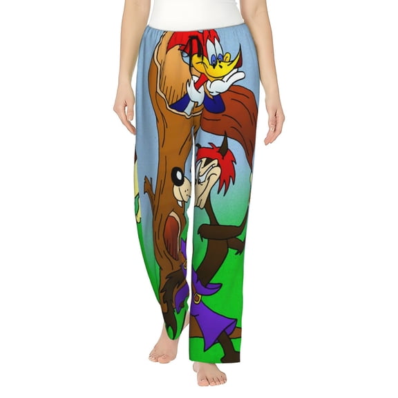 Woody Woodpecker Women's Pajama Pants Ultra Soft Comfy Sleep Lounge Pants Cartoon Print Lightweight Casual Bottoms Loungewear