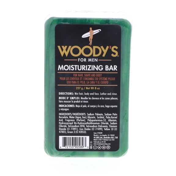 Woody's 3-in-1 Moisturizing Bar GP27for Men, For Hair, Shave, and Body, 8 oz