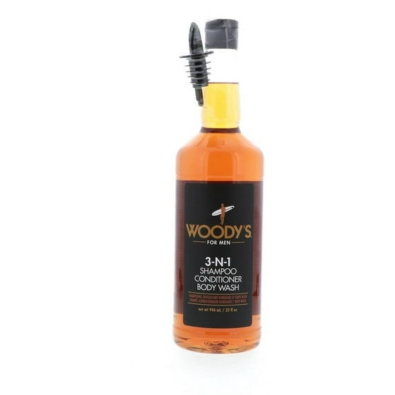 Woody's 3-in-1 Shampoo, Conditioner, Body Wash, 32 oz