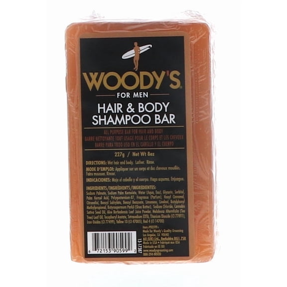 Woody's Hair & Body Shampoo Bar, 8 oz 2 Pack