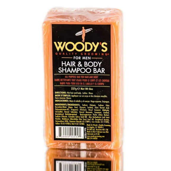 Woody's Hair & Body Shampoo Bar for Men 8 oz All Purpose Soap