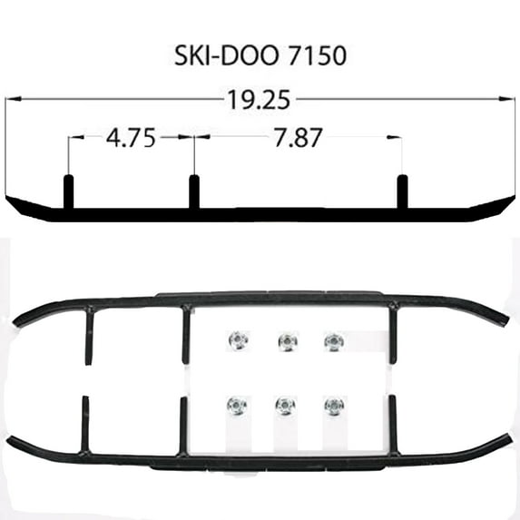 Woody's New OEM Ski-Doo Exective Series 8' Flat-Top Carbides/Runners, WSD-7150