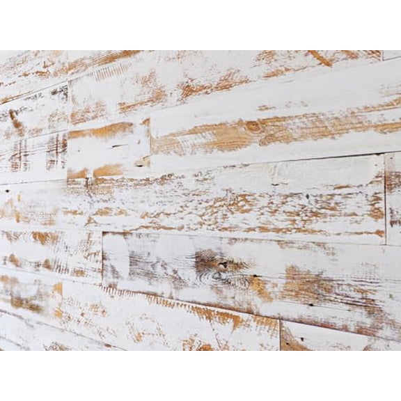 WoodyWalls Reclaimed Wood Planks | Wall Panels, Each Unique | Set of Barnwood Planks for Rustic Wall Decor | DIY Wood Panels (19.5 sq.ft.) Whitewash$$Tools & Hardware Other