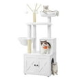 thumbnail image 1 of WoodyWonders 2-in-1 Cat Tree with Litter Box Enclosure - Modern Cat Condo with Scratching Posts, White, 1 of 7