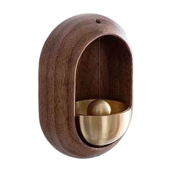 Wind Chimes for Door Entry and Home – Wooden Door Sounding Chime When Door Opens for Living Room Bedroom with Walnut Finish and Sensor Compatibility