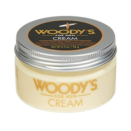 Woody's Flexible Hair Styling Cream for Men, Soft Hold & Shine, Curly Hair Products 3.4 oz