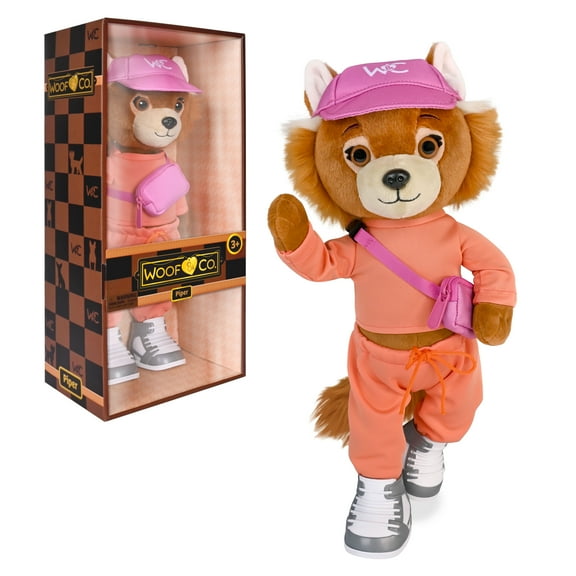 Woof & Co 15-inch Fashion Doll Piper The Poseable Plush Chihuahua with Removable Outfit & Accessories, Children Ages 3+