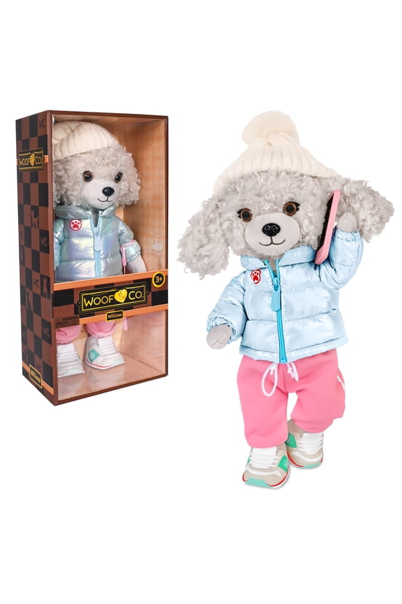 15-inch Fashion Doll Willow The Poseable Plush Poodlewith Removable Outfit & Accessories, Children Ages 3+