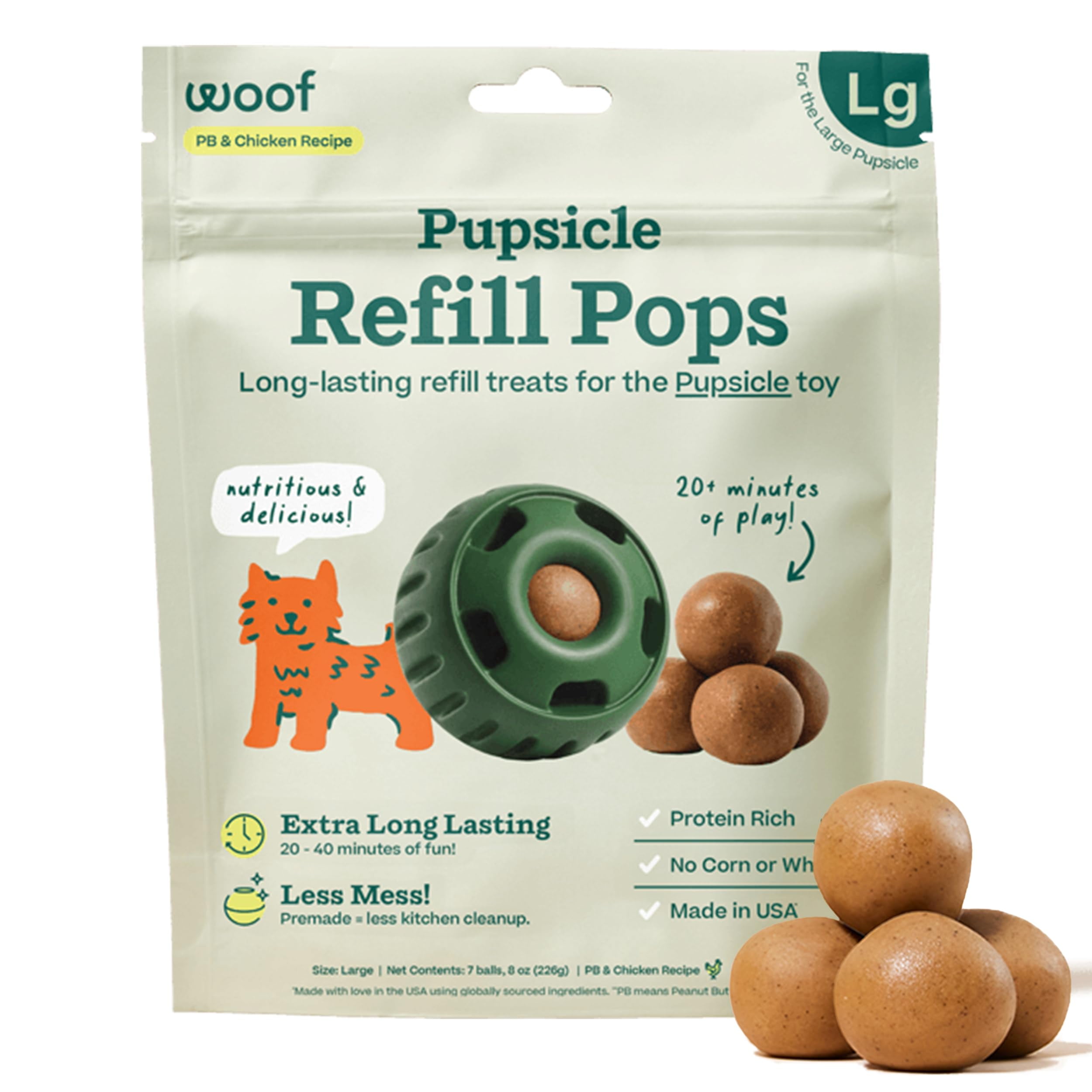 Woof Dog Chicken Peanut Butter Pops Small 6Oz