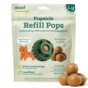 WOOF Pupsicle Refill Pops - Low-Mess Dog Snacks - with Peanut Butter and Chicken - Dog Treats - Long Lasting - Large Pops - 7 Count