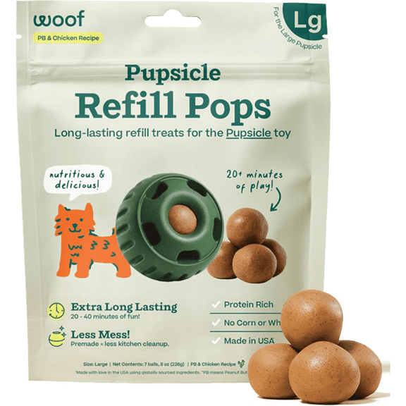 Woof Dog Chicken Peanut Butter Pops Large 7 Count