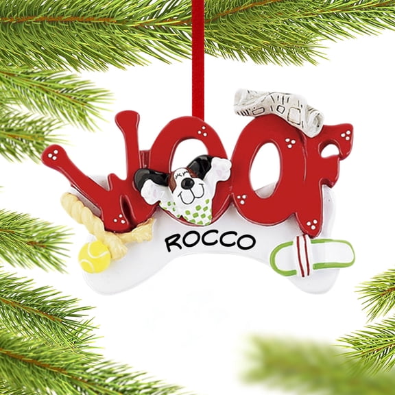 Woof Dog Letters Ornament