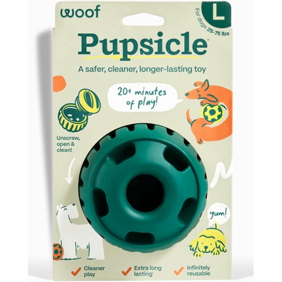 Woof The Pupsicle Treat Dispensing Dog Toy, Forest Green, Large