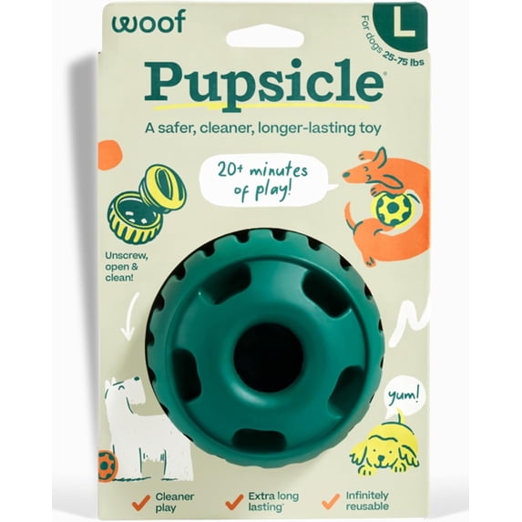Woof The Pupsicle Treat Dispensing Dog Toy, Forest Green, Large