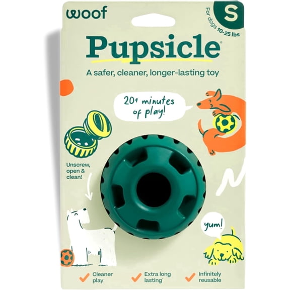 Woof The Pupsicle Treat Dispensing Dog Toy, Forest Green, Small