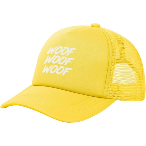 Woof Hat Mesh Trucker Hat Funny Baseball Cap Men Women