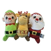 Woof Santa Reindeer & Elf Dog Toys, 3-Piece Christmas Plush Squeaky Set
