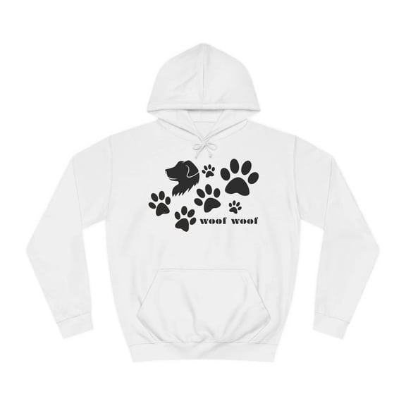 Woof Woof Unisex Hoodie – Dog Lover College Pullover, Pet Lover Gift