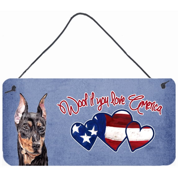 Woof if you love America German Pinscher Wall or Door Hanging Prints