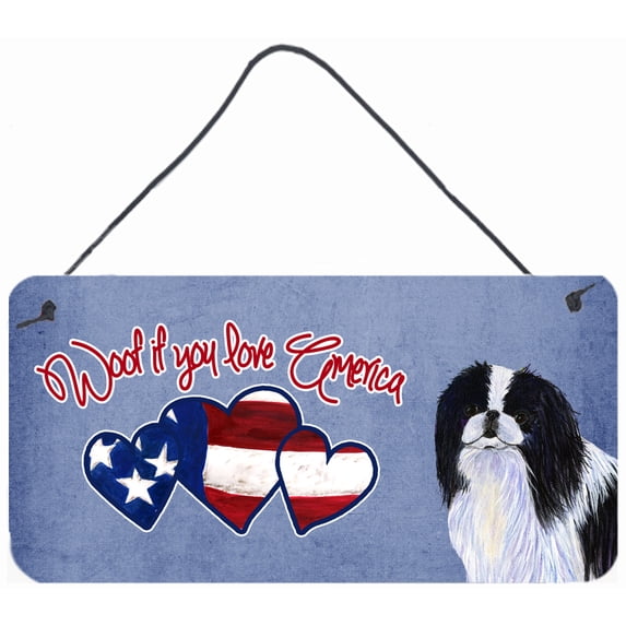 Woof if you love America Japanese Chin Wall or Door Hanging Prints
