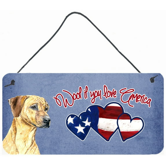 Woof if you love America Rhodesian Ridgeback Wall or Door Hanging Prints