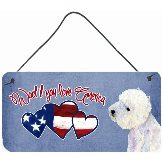 Woof if you love America Westie Wall or Door Hanging Prints