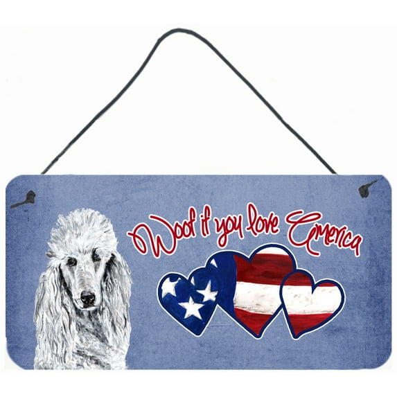 Woof if you love America White Standard Poodle Wall or Door Hanging Prints