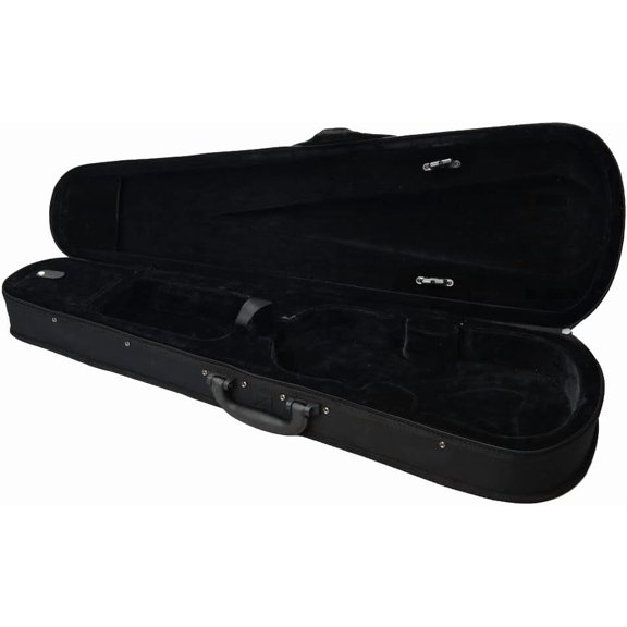 WoofPaw 4/4 Full Size Violin Hard Case Basic Professional Model, Triangular Shape Durable Violin Case with Backpack Style Carrying, String Instrument Accessories,Black