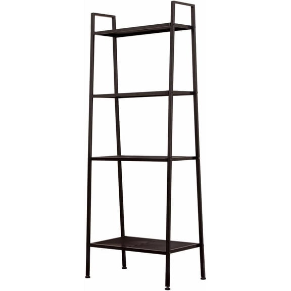 WoofPaw 4-Tier Bookshelf, Free Standing Bookcase Storage Rack Shelves Plant Flower Stand with Wood Look for Living Room, Bedroom, Kitchen, Bathroom, Home Office, Balcony,Black
