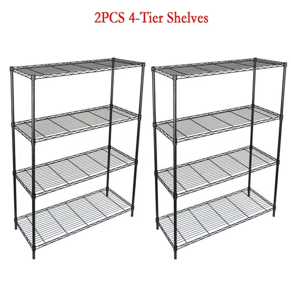 WoofPaw 4 Tier Shelving Unit, Height Adjustable Storage Rack 260 LBS Capacity with Adjustable Feet ,Metal Storage Shelves Wire Shelf for Kitchen Garage Laundry