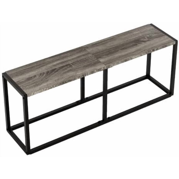 WoofPaw 47.2 Inch Indoor Outdoor Patio Bench Metal Frame Charcoal ,Backless Seating Design, Durable Construction, Dining Room Garden Porch Entryway Furniture,Gray