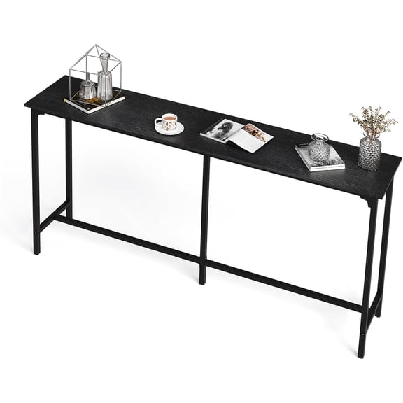 WoofPaw 71 Inch High Top Bar Table, Wooden Rectangular Narrow Long Counter Height Pub Table, Multi-Scene Use for Kitchen Living Room Dining Sofa Entryway,Black