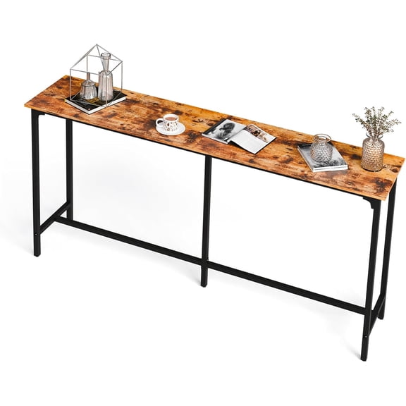 WoofPaw 71 Inch High Top Bar Table, Wooden Rectangular Narrow Long Counter Height Pub Table, Multi-Scene Use for Kitchen Living Room Dining Sofa Entryway,Brown