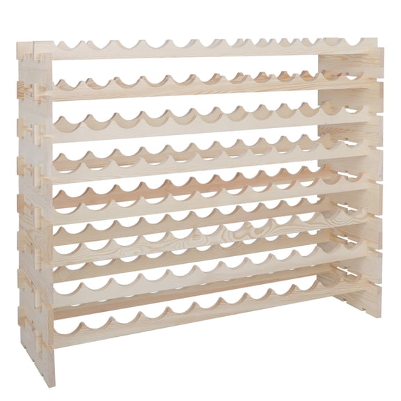 WoofPaw 96 Bottles Wine Rack, 8-Tier Wooden Stackable Wine Cellar Racks, Wine Storage Racks Countertop, Free Standing Wine Bottle Stand Holder Display Shelves