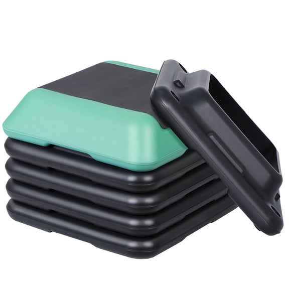 WoofPaw Aerobic Step Exercise Platform Stepper with 4 Risers 16" x 16", Adjustable Height 4"-6''-8''-10''-12" Home Gym Workout Equipment, Fitness Exercise Equipment, Workout Stair Stepper,Green+Black
