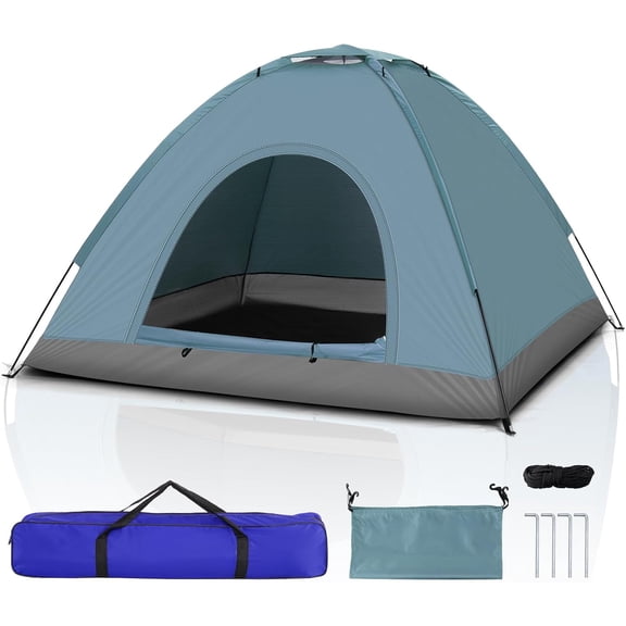 WoofPaw Camping Dome Tent, 1-4 Person Waterproof Windproof Easy Setup Spacious Family Tents with Carry Bag & Rain Fly for Hiking Backpacking Traveling Glamping Beach