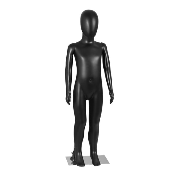 WoofPaw Kid Mannequin Full Body 44 Inches Child Mannequin, Realistic Adjustable Children Dress Form Detachable Manikin Body Display with Metal Base,Black