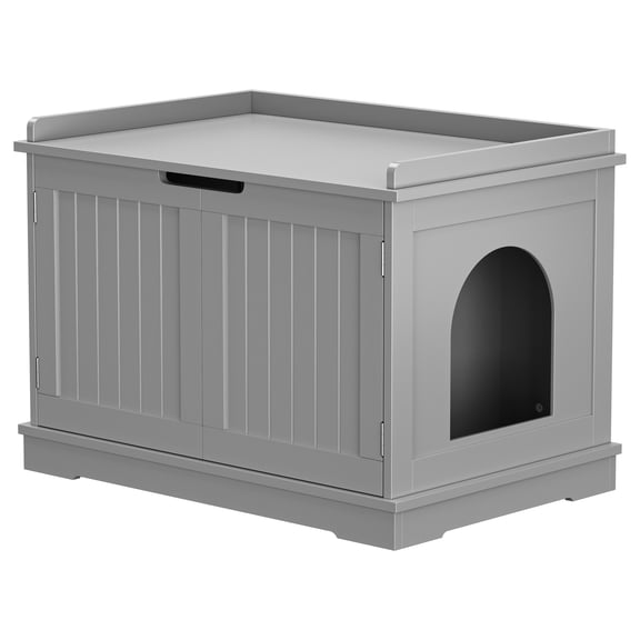 WoofPaw Litter Box Enclosure Furniture, Cat Washroom, Hidden Litter Box Cover, Cabinet for Large Cat, Dog Proof Cat Litter Boxes, Hideaway Litter Box, Cat House,Gray