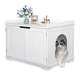 thumbnail image 1 of WoofPaw Litter Box Enclosure Furniture, Cat Washroom, Hidden Litter Box Cover, Cabinet for Large Cat, Dog Proof Cat Litter Boxes, Hideaway Litter Box, Cat House,White, 1 of 13