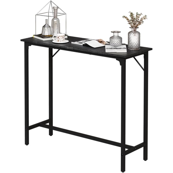 WoofPaw Long Bar Table, Rectangular Pub Table, 43” Counter Height Bar Table, Industrial Bar Height Table, Dining Table for Kitchen, Living Room, Easy to Assemble,Black