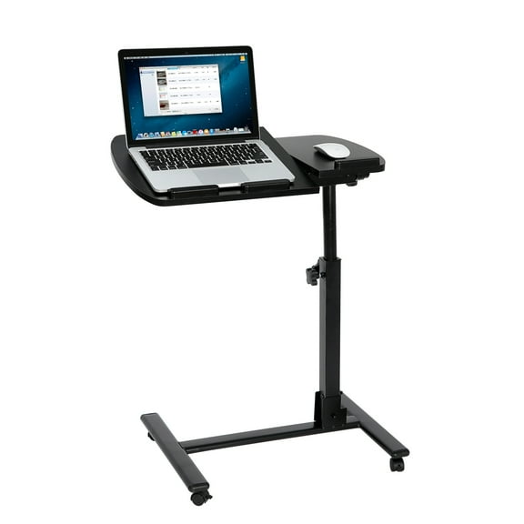 WoofPaw Overbed Angle & Height Adjustable Mobile Rolling Laptop Stand with Lockable Wheels Sofa/Bed Side Table Hospital Table Stand Cart