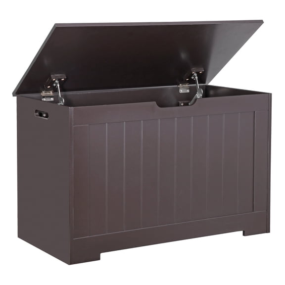 WoofPaw Storage Chest, Wood Storage Bench with 2 Safety Hinges, Storage Trunk Box Bench Entryway Bench for Bedroom and Living Room,Brown