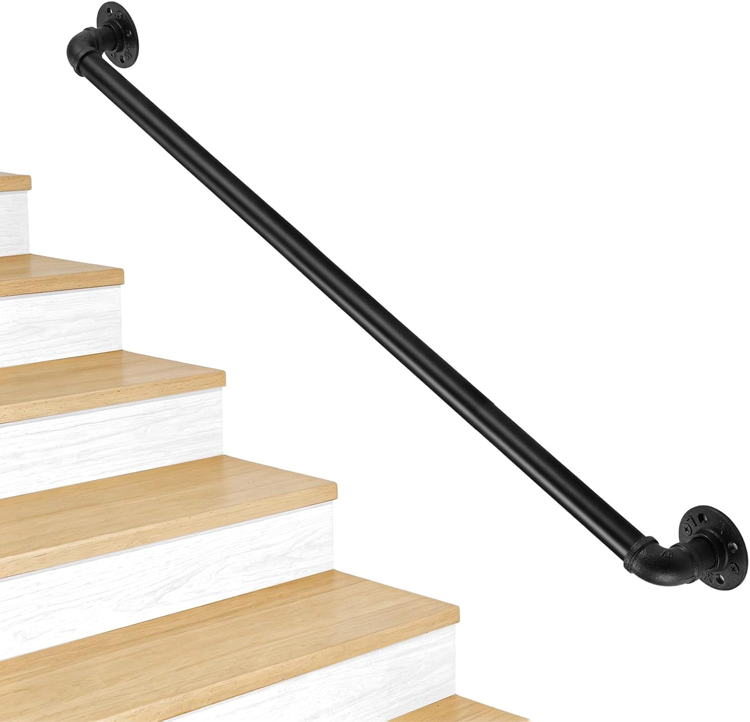 WoofPaw Wall Mounted Pipe Handrail for Outdoor&Indoor, Metal Stair ...