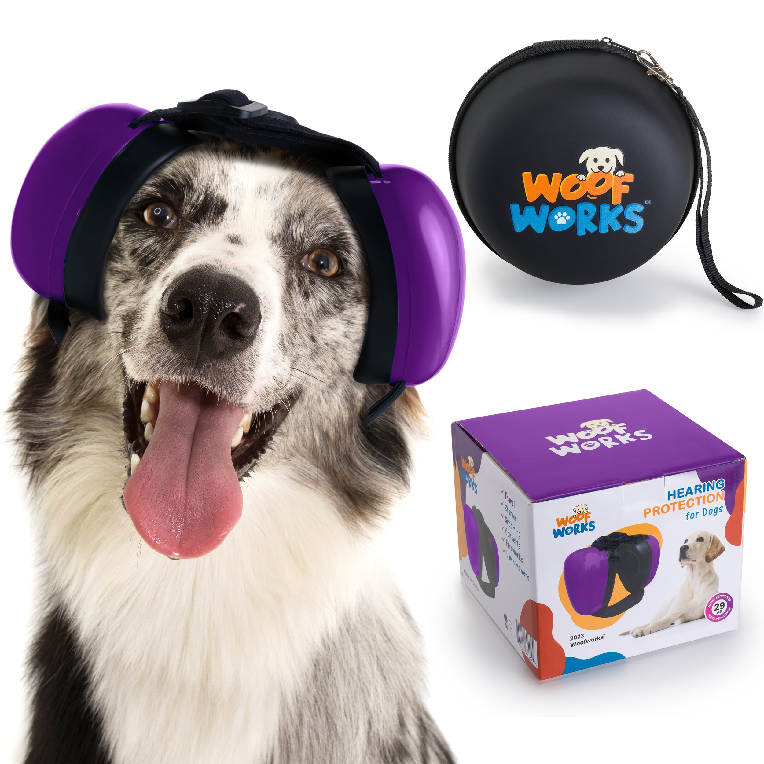 WoofWorks Dog Ear Muffs for Noise Protection, Noise Cancelling