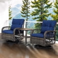 thumbnail image 1 of Wooflex 3-Piece Outdoor Indoor Rotatable Rattan Swivel Glider Rocker Chair & Table Patio Bistro Set Perfect Stylish Wicker Rocking chair for Relaxing Conversations, 1 of 11