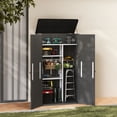 thumbnail image 1 of Wooflex 81-Inch Resin Outdoor Storage Shed with Floor, Lockable Double Doors, 50 Cu.ft Waterproof Garden Patio Box, Vertical Utility Tool Organizer, Dark Gray, 1 of 10