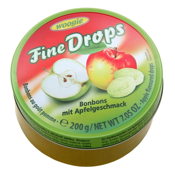 Woogie, German Fine Drops Apple Sanded Hard Candy Tin 200g (Apfelgeschmack) (4 pcs)