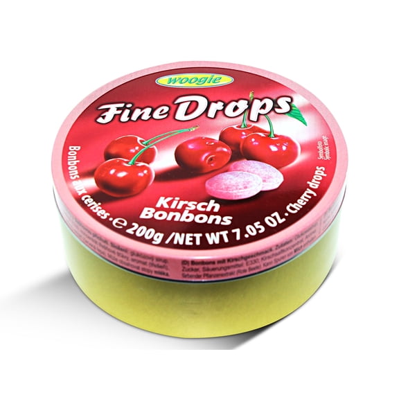 Woogie, German Fine Drops Sanded Cherry Candy Tin 200gr (Kirschgeschmack) (5 pcs)