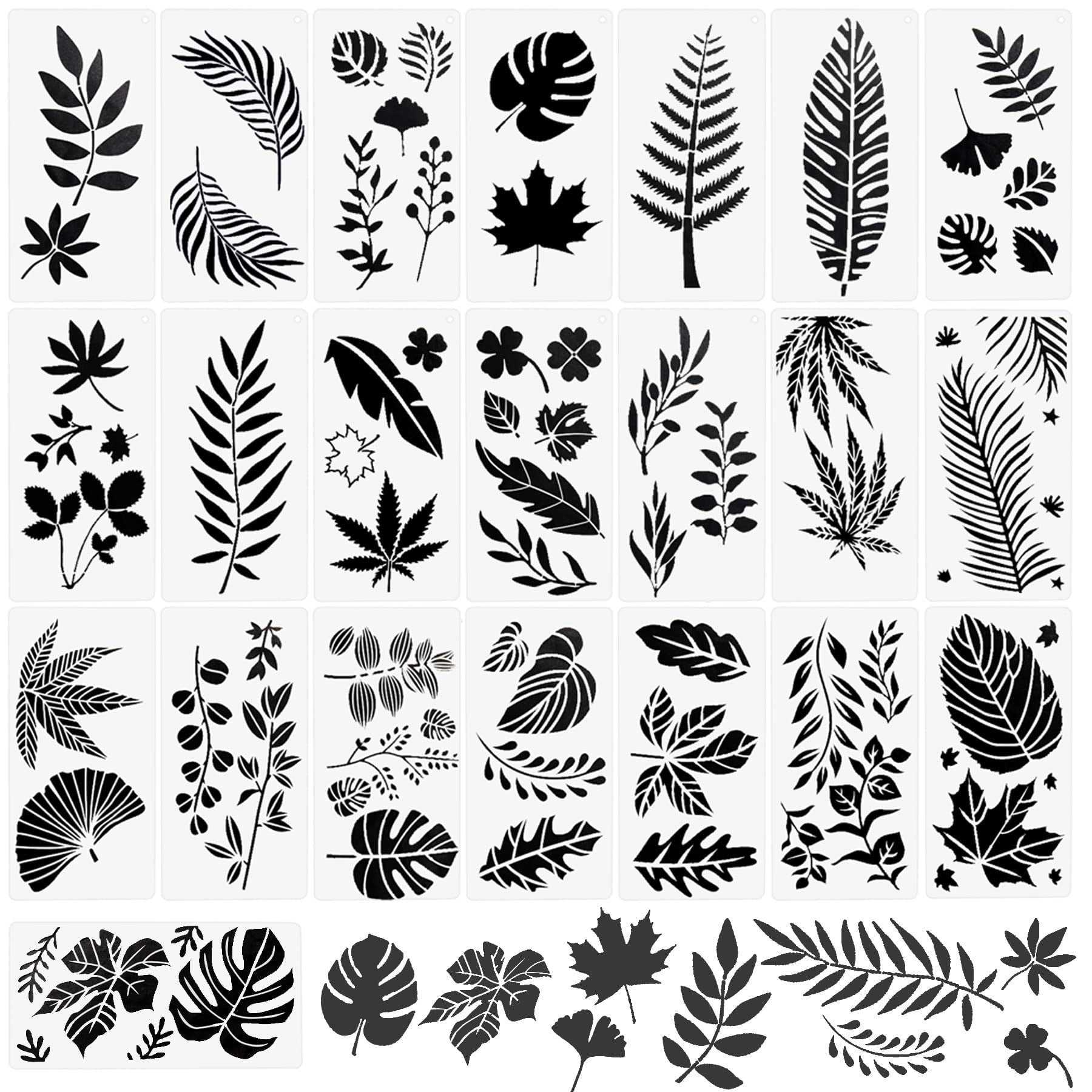 Woohome Stencils for Painting, EC36 22 PCS Painting Stencils Tropical ...