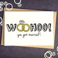 thumbnail image 1 of Woohoo! You Got Married Card – Fun Wedding Congratulations Card with Rings Design – Blank Inside, Envelope Included – Perfect for Newlyweds or Wedding Celebrations, 1 of 2